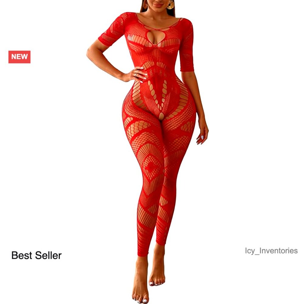 Sheer Bodystocking Playsuit Sexy Lingerie Fishnet Tights Elastic Nightwear